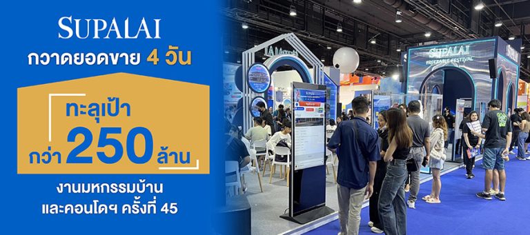 ศุภาลัย 4 วันเกินเป้า! งานมหกรรมบ้านและคอนโดฯ กระแสตอบรับเกินคาด กวาดยอดขายกว่า 250 ล้านบาท