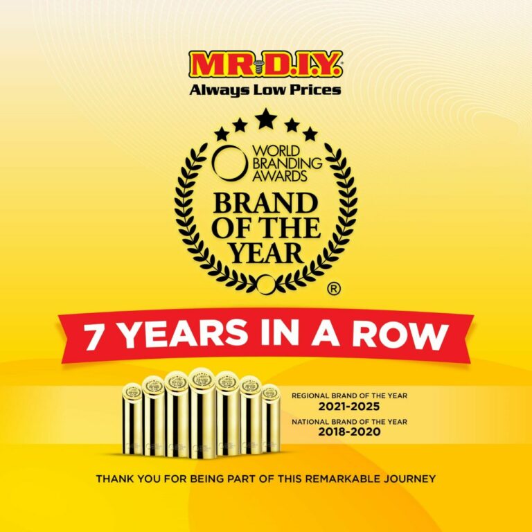 มิสเตอร์. ดี.ไอ.วาย. คว้ารางวัลในงาน World Branding Awards ติดต่อกันเป็นปีที่ 7