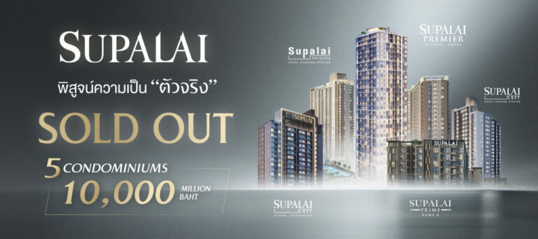 ศุภาลัย ย้ำ! คอนโดฯ ยังปัง พิสูจน์ด้วยยอดขาย Sold Out 100% จาก 5 โครงการสร้างเสร็จพร้อมเข้าอยู่