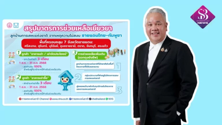 การเคหะแห่งชาติ ออกมาตรการเร่งด่วนช่วยเหลือเยียวยาลูกบ้านในพื้นที่ชายแดนไทย–กัมพูชา ได้รับการยกเว้นค่าเช่า-พักชำระหนี้