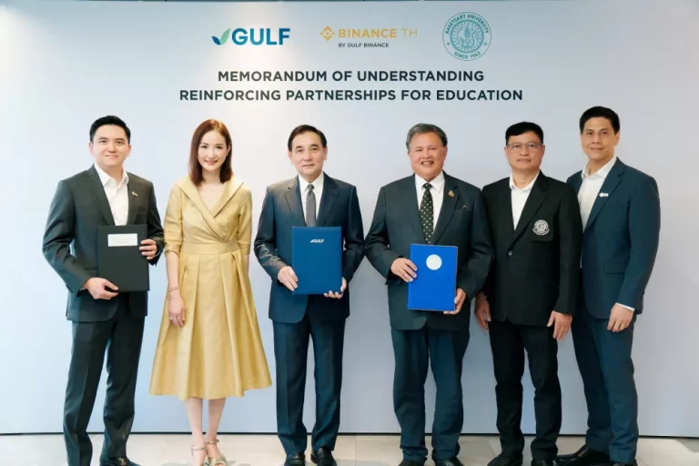 BINANCE TH ร่วมกับ GULF ลงนาม MOU กับ ม.เกษตรศาสตร์ เร่งพัฒนา “บุคลากรสินทรัพย์ดิจิทัล” รองรับการเติบโตตลาดสินทรัพย์ดิจิทัลและเป็นศูนย์กลาง Digital Asset ของภูมิภาค