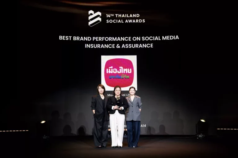 เมืองไทยประกันชีวิต คว้ารางวัล “Best Brand Performance on Social Media” ในสาขา Insurance & Assurance เป็นปีที่ 6 จากเวที Thailand Social Awards