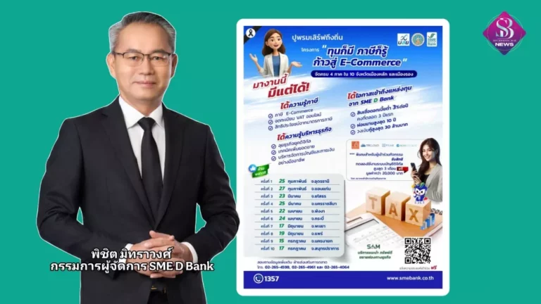 SME D Bank ผนึก กรมสรรพากร – บสย. ปั้นเอสเอ็มอีก้าวทันและเติบโตในยุคดิจิทัล ปูพรมทั่วไทยเสิร์ฟความรู้การเงิน ขยายตลาดอีคอมเมิร์ซ ดันถึงแหล่งทุนดอกเบี้ยต่ำ 