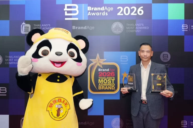 มิสเตอร์ ดี.ไอ.วาย. ครองใจผู้บริโภค คว้า 2 รางวัลใหญ่จาก เวที 2026 Thailand’s Most Admired Brand ต่อเนื่องปีที่ 3