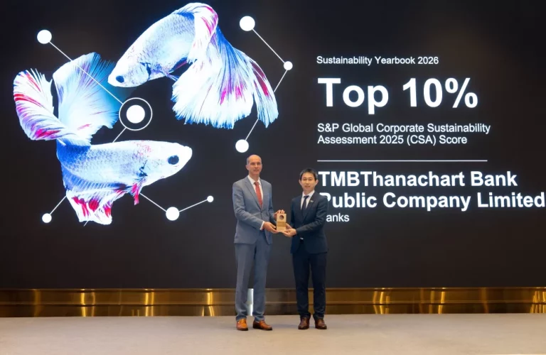ทีทีบี ติดอันดับคะแนน Top 10% ทำเนียบ S&P Global Sustainability Yearbook 2026 ชูธง “ธนาคารเพื่อความยั่งยืน” บนเวทีโลก ตอกย้ำความสำเร็จกลยุทธ์ B+ESG